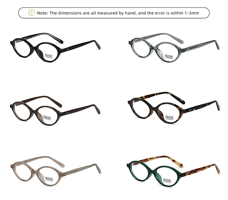 Kachawoo Kleine ovale Brille mit Blaulichtfilter, TR90-Acetat, Retro-Brillengestell für Herren und Damen, Unisex, europäischer Stil, Blaugrau – Detail 3
