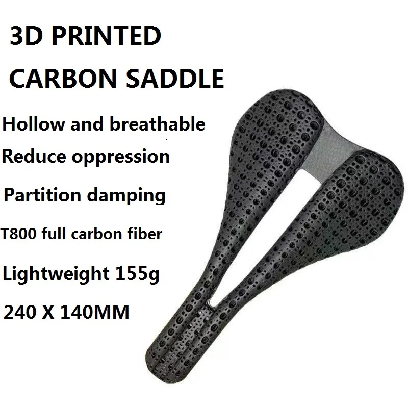 New Carbon 3D Printed Bike Saddle 140MM 7*9 Bike Seating EVA 3D Triathlon Road MTB Mountain Gravel Cycling Cushion Parts