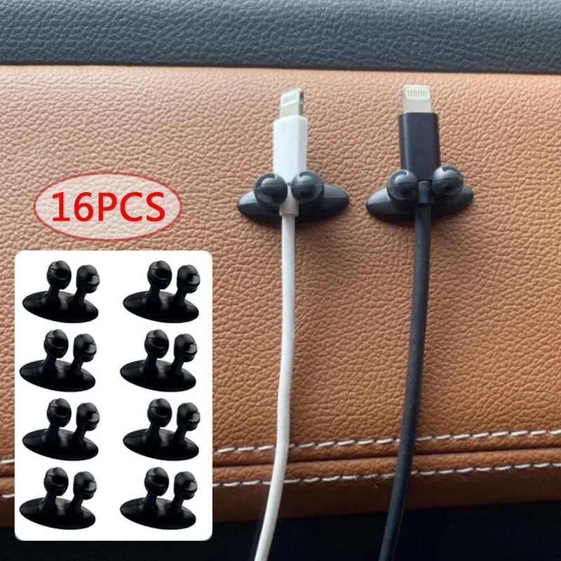 1-32pcs Car Dashboard Phone Charger Cable Manager Hook Headphone Line Organizer Clasp Clamp Holder Auto Interior Accessories