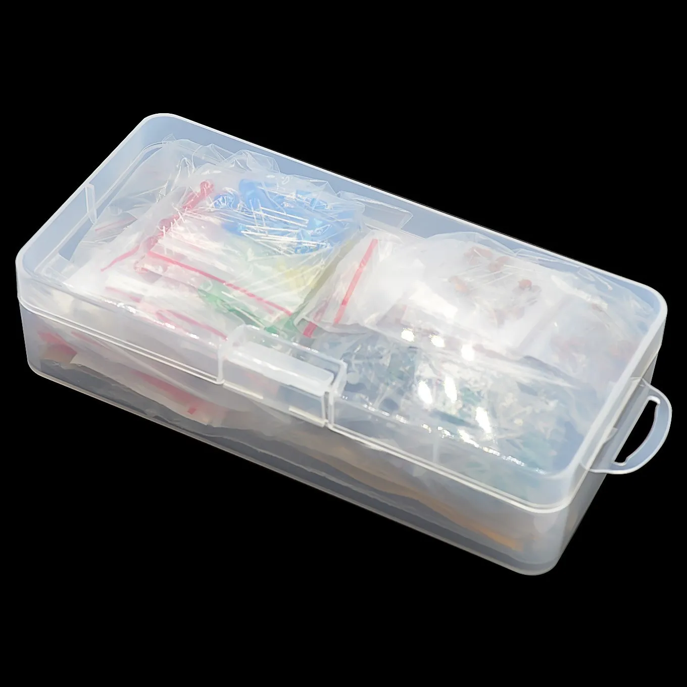 Kits de componentes electrónicos, kit surtido de resistencias de película metálica, diodos led, condensador electrolítico, juego de cerámica, paquete de transistores diy