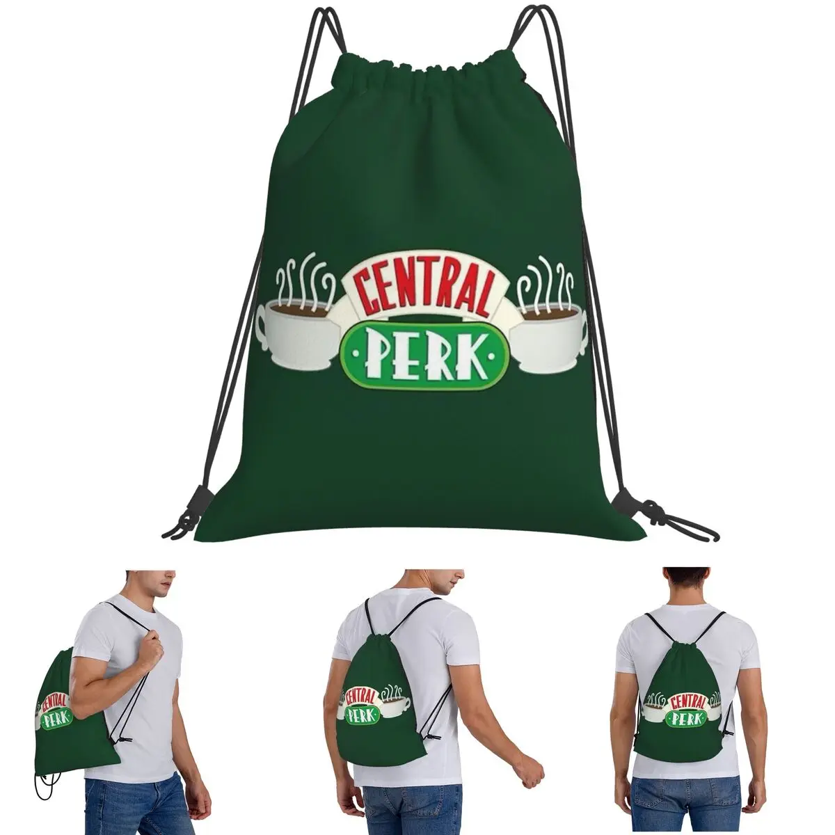 Central Perk Friends TV Show Backpacks Multi-function Drawstring Bags Sports Bag Book Bags for Man Woman Students