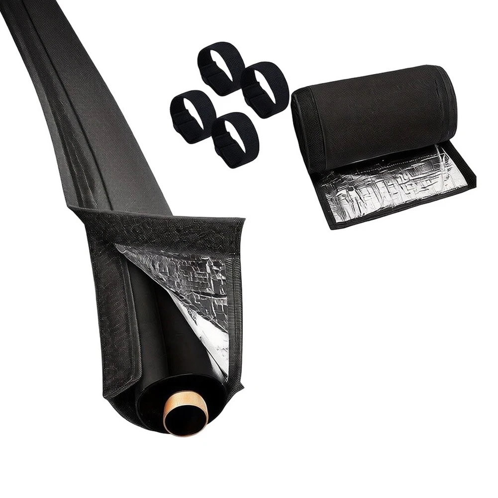 Black HVAC Insulation Cover for For ductless Air Conditioner Copper Pipes 200x27cm Oxford Cloth Weatherproof Design