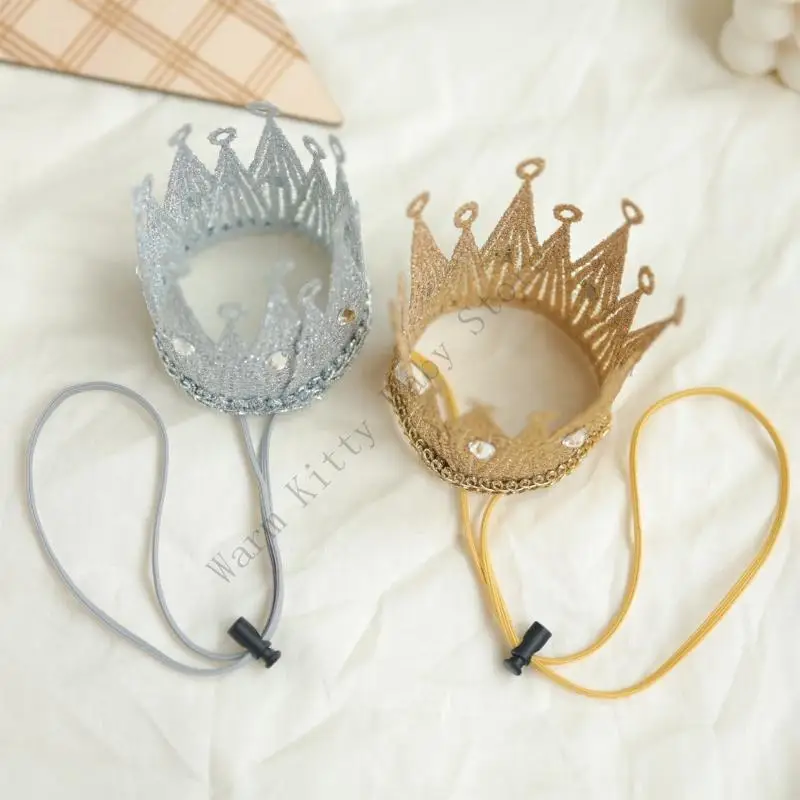 2025 New Handmade Baby Birthday Party Photo Crown Headband Decor Hairband Kids Photography Props