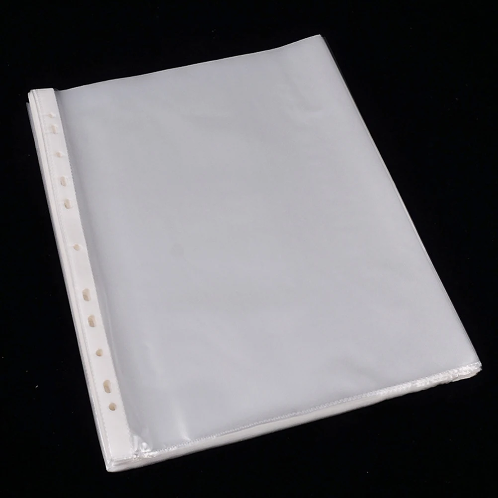 

200pcs 11 Hole Clear Sheet Protectors Environmentally Friendly Pp Material Non-Static For Binder Document Storage