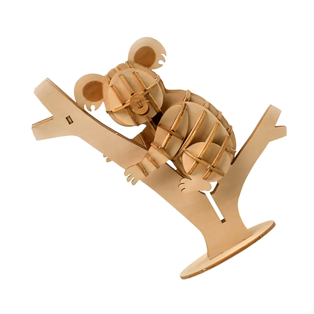

Wooden Puzzle 3D Koala Shape Creative Educational Craft Puzzle Train Coordination Hands-on Ability for Kids 3D Kids Puzzles
