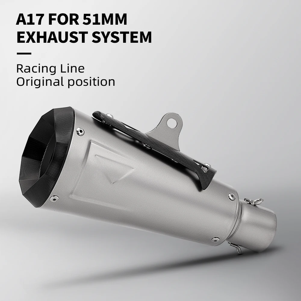 

51mm Universal Motorcycle Exhaust Pipe Modified Scooter Racing Escape Muffler with Carbon for r3 gy6 R1 gsxr125 fz6 mt07 z125