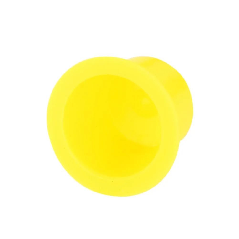 

100Pcs Ink Caps Clear Containers for Professional Artists Semi- Eyelash Extension M Size Yellow