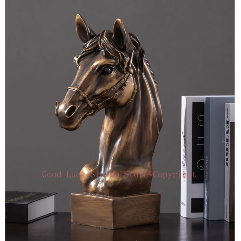 43cm large Home store Company SHOP office TOP Decor ART bring wealth GOOD LUCK Success horse Sculpture ornament decor ART Statue