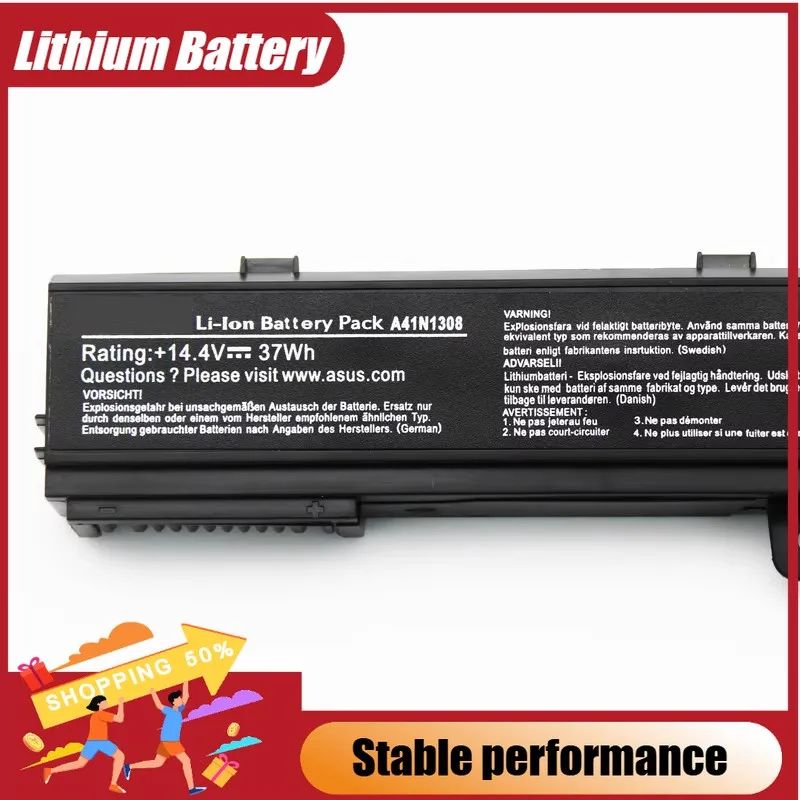 

For Asus X451 X551 X451CA X551C A31N1319 A41N1308 Replacement Laptop Battery A41N1308 14.4V 37Wh 2569mAh