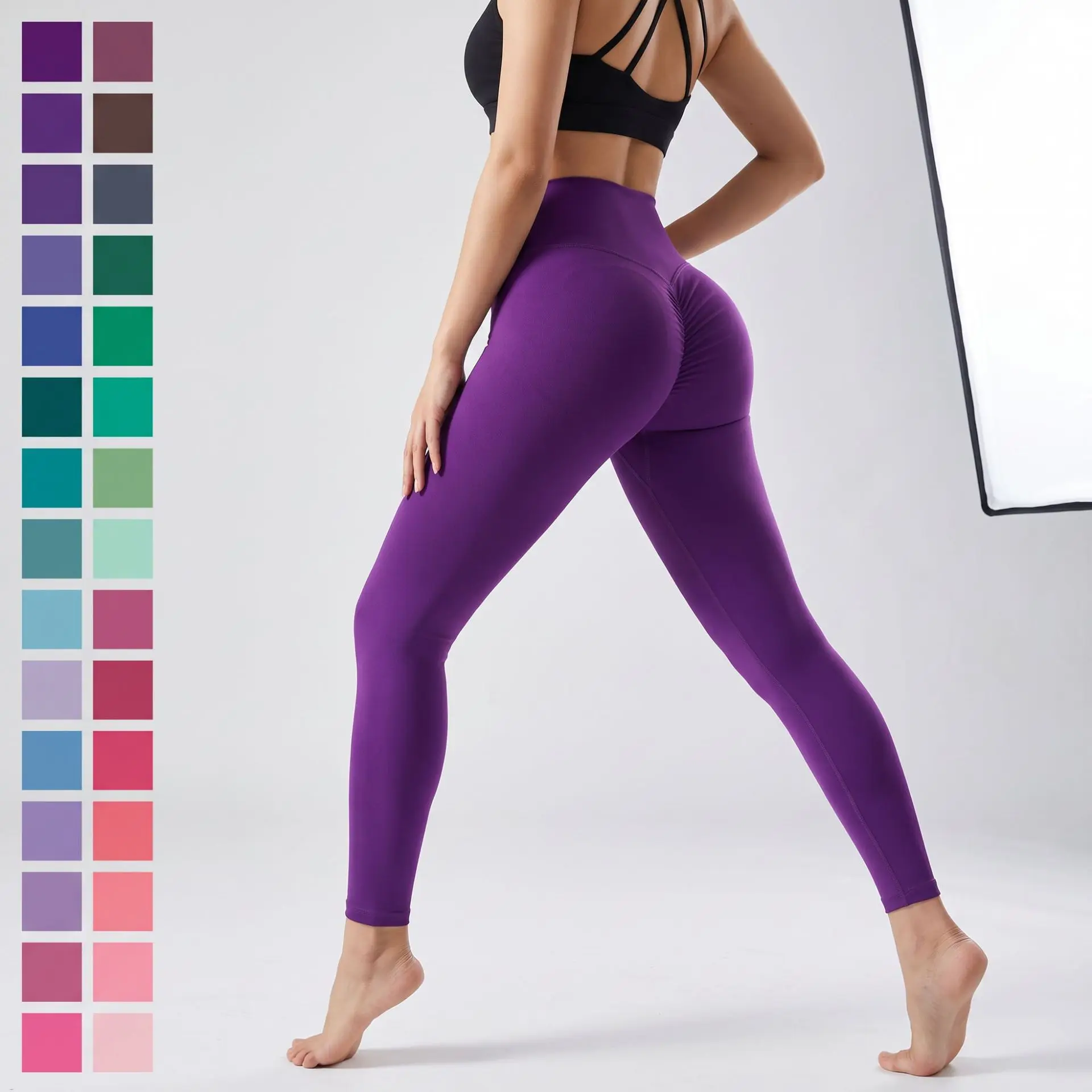 Seamless Fitness Pants Women's High Waist Belly And Hip Lift Peach Pants Running Sports Yoga Tight Yoga Leggings