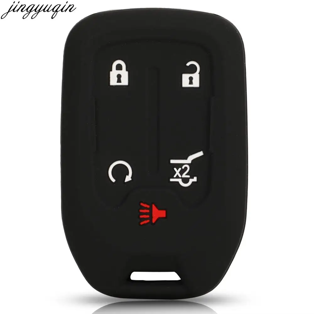 Jingyuqin-funda de silicona para llave de coche remota, soporte para llavero de 4/2019 botones, para Chevrolet, Suburban, GMC, Terrain 5/6, sin logotipo