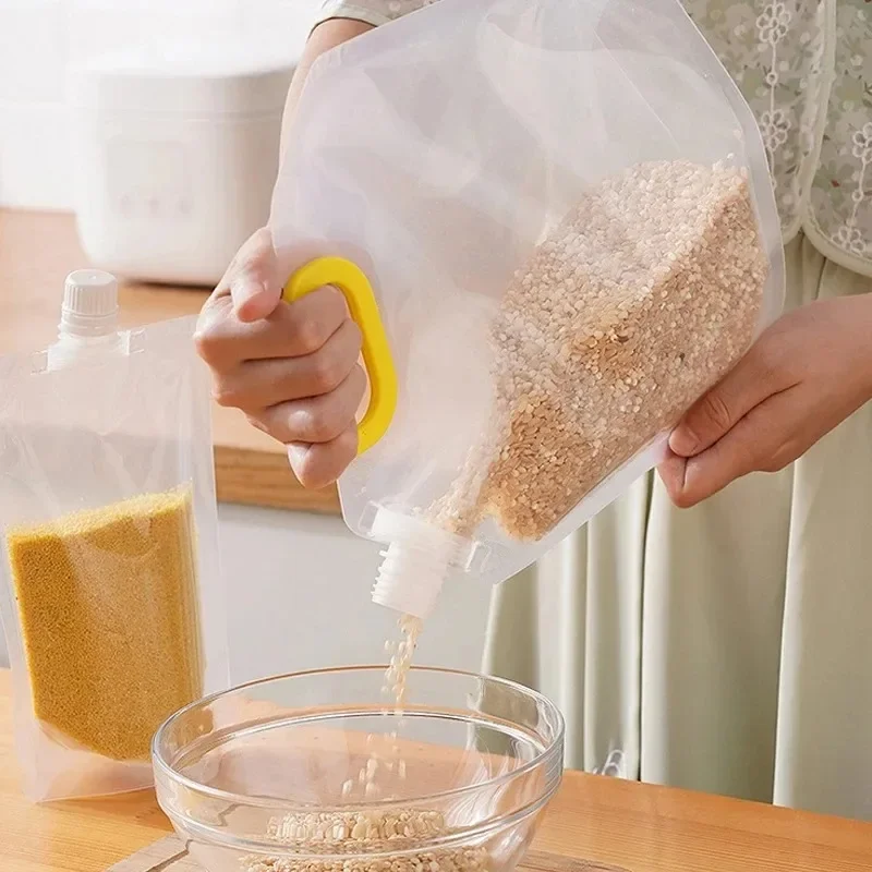 1/5/10Pcs Kitchen Organizer Kitchen Storage Bag Grain Moisture-proof Sealed Bag Insect-proof Transparent Portable Food Grade