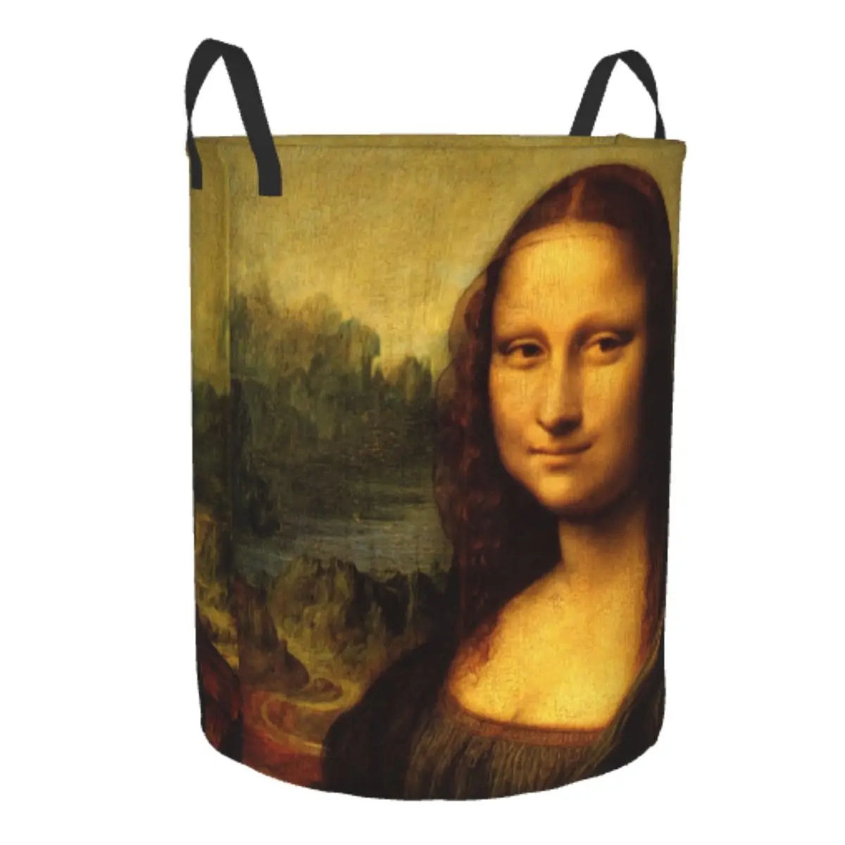 Custom Classic Mona Lisa By Leonardo Da Vinci Laundry Hamper Large Storage Basket Painting Art Girls Boys Toy Organizer