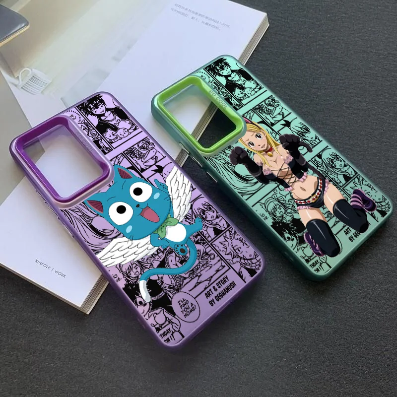 Anime FAIRY TAIL Cool For Samsung Galaxy S24 S23 S22 S21 S20 Plus FE Ultra Colored Silver Plated Inside Phone Case