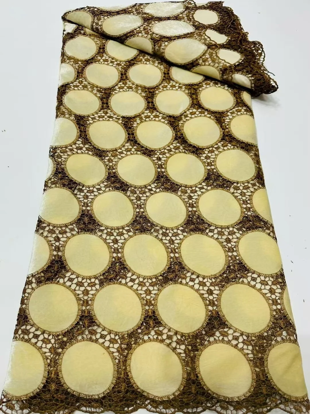 5 Yards African Velvet Guipure - Velvet Fabric Embroidery 评论和价格