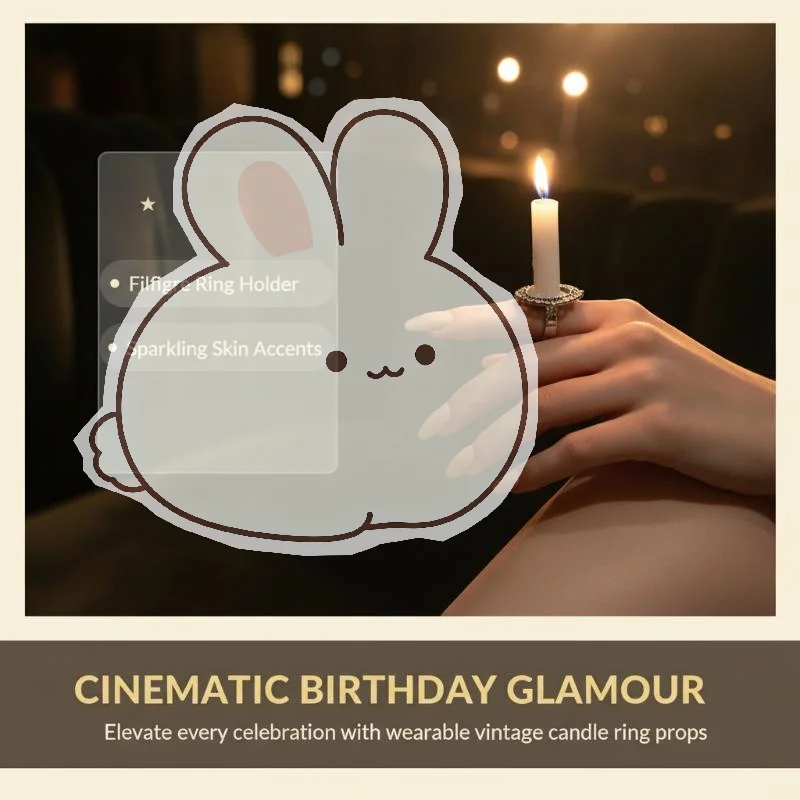 Creative Candle Birthday Ring Elliptical Base DIY Jewelry Making Accessory for Art Class Craft Project Party Gift