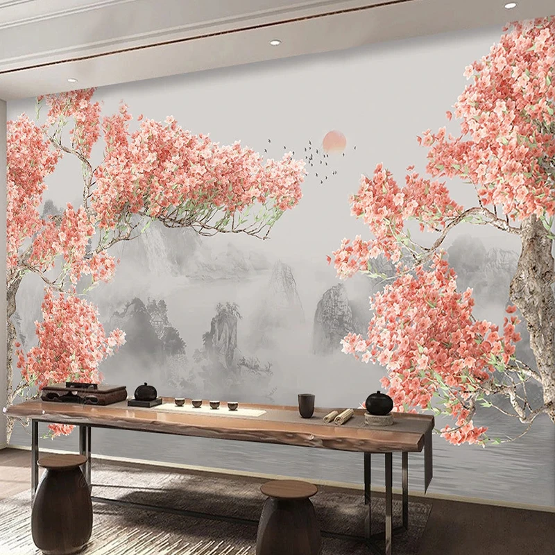 

Custom Mural Wallpaper Chinese Style Retro Landscape Non-woven Wallpaper For Bedroom Walls Living Room TV Background Decor 3D