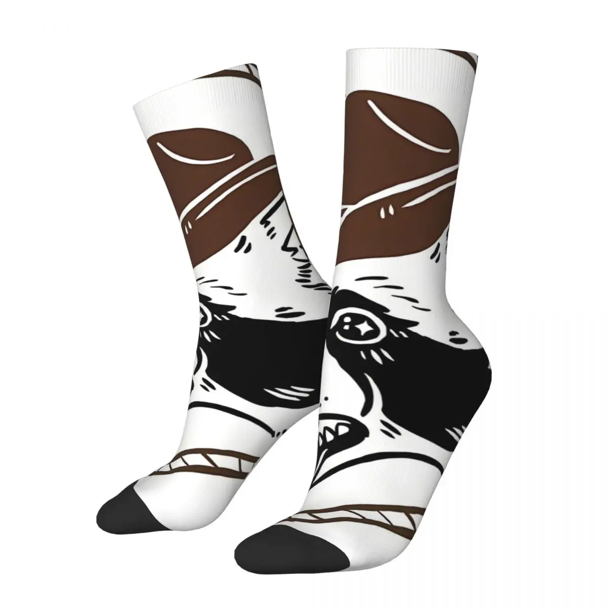 Retro Live Fast Eat Trash Men's Socks Raccoon Unisex Hip Hop Pattern Printed Crazy Crew Sock Gift