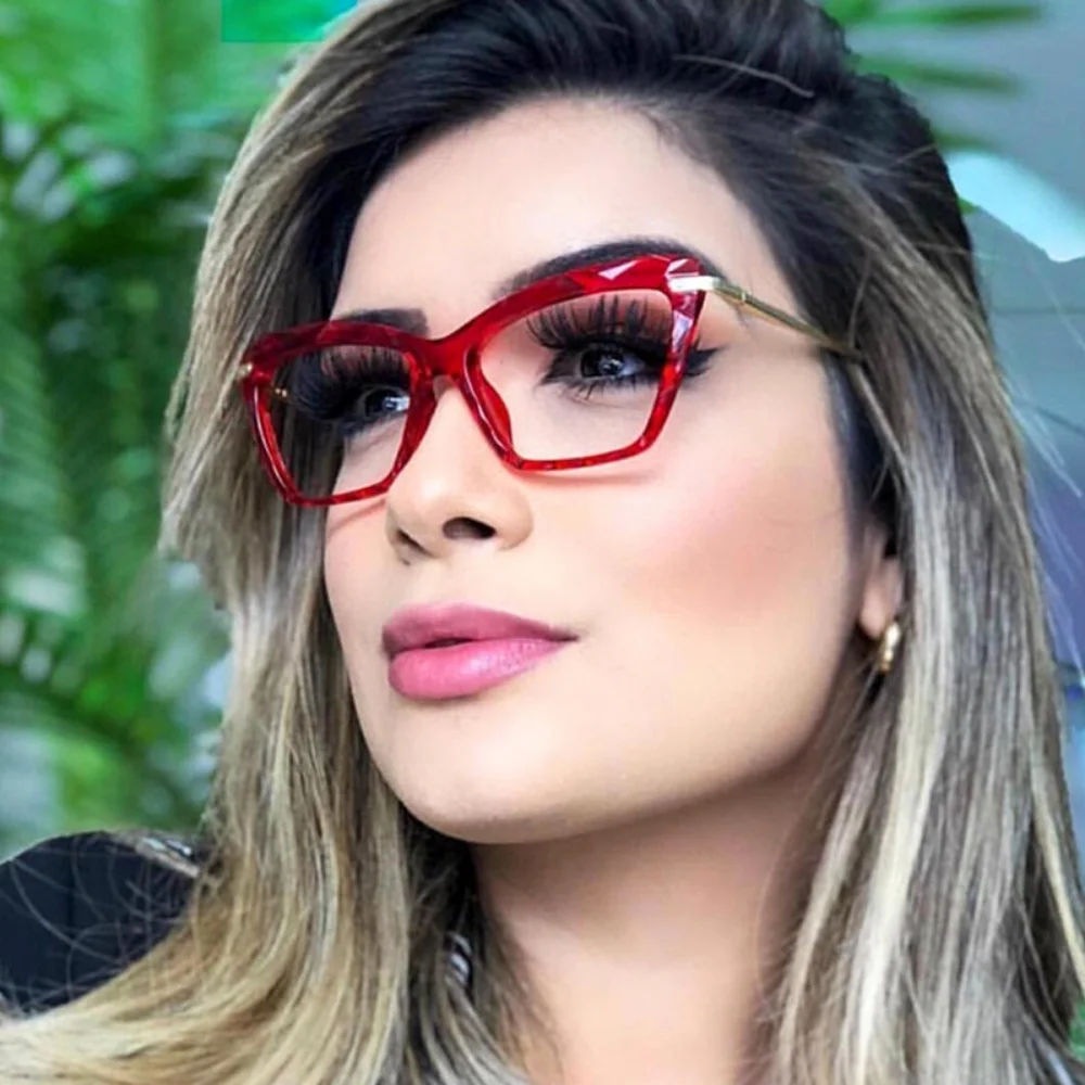 2020Square Women reading Glasses Frame Crystal Multi-section Brand Design Optical Computer oculos Glasses gafas de lectura mujer image 3