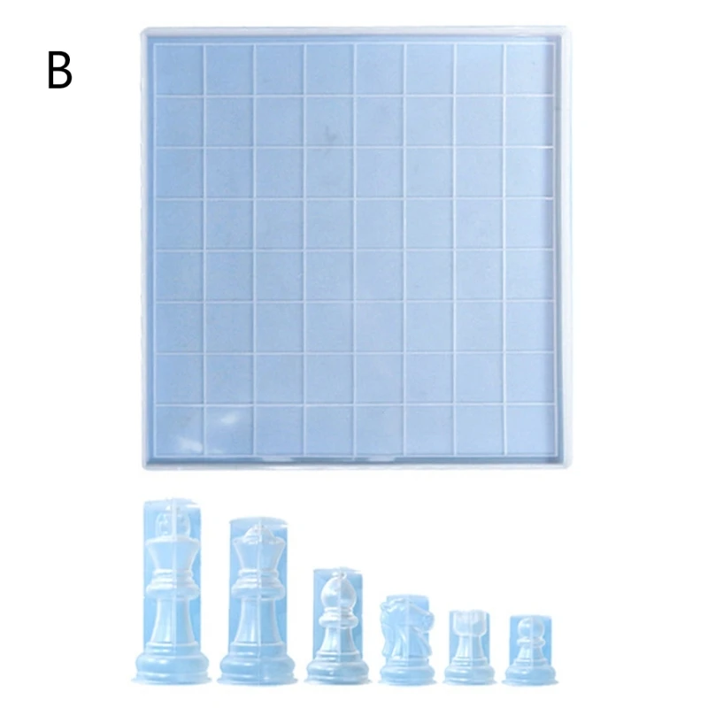 Resin Chess Pieces Mold Set Silicone Chess Molds Set Epoxy Resin Casting Mould Board Games Moulds for Home Decorations