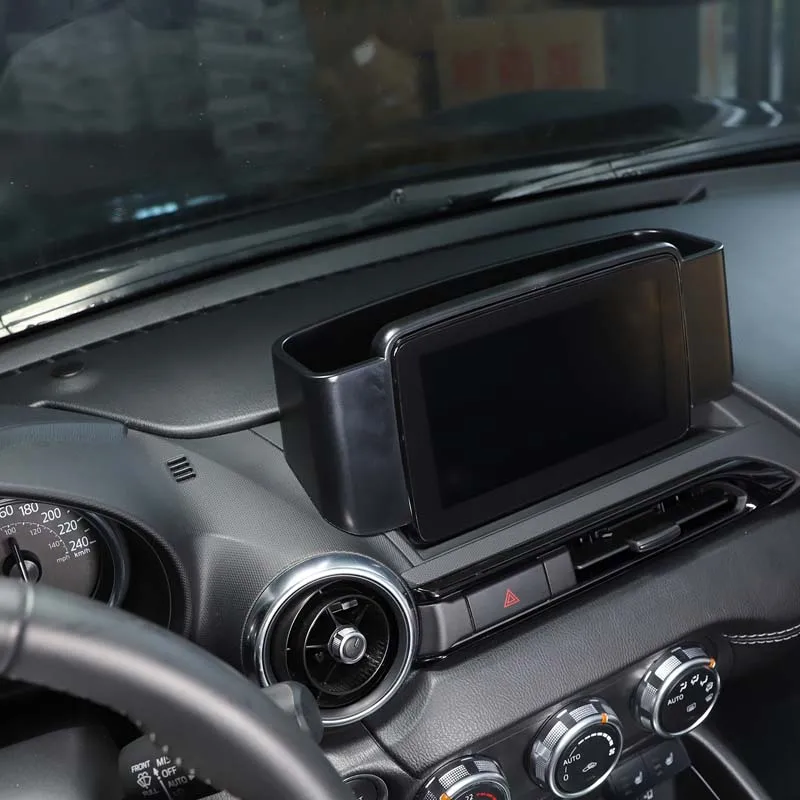 

ABS Black For Mazda MX-5 2016-2023 Car Central Control Navigation Screen Rear Storage Box Mobile Phone Tray Interior Accessories