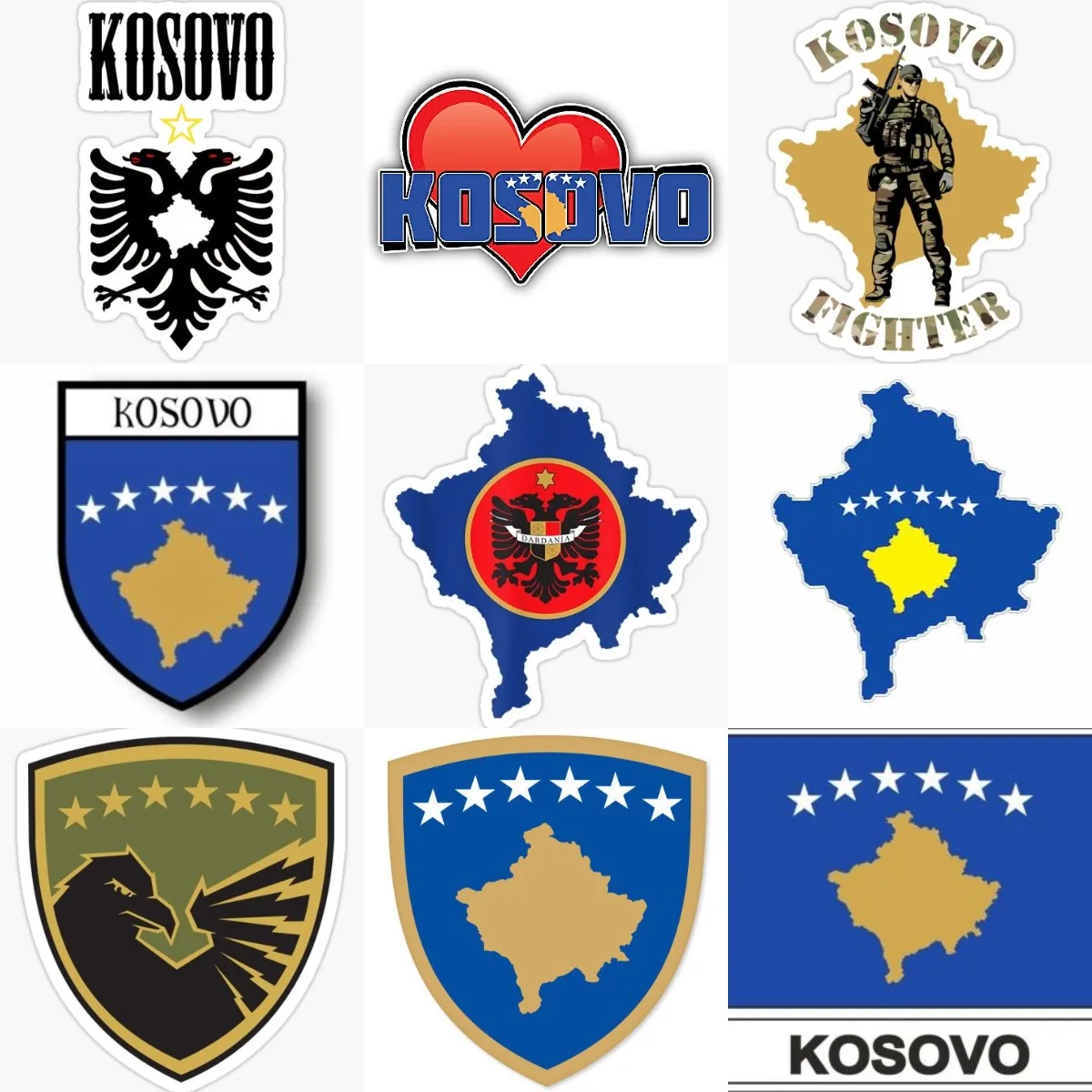 

Kosovo Map National Emblem Eagle Creative Sticker for Decorate Sticker Van Motorcycle Wall Room Car Off-road Decal Accessories