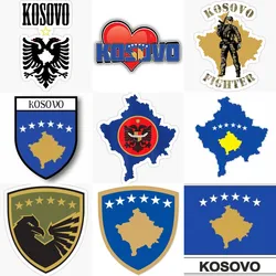 Kosovo Map National Emblem Eagle Creative Sticker for Decorate Sticker Van Motorcycle Wall Room Car Off-road Decal Accessories