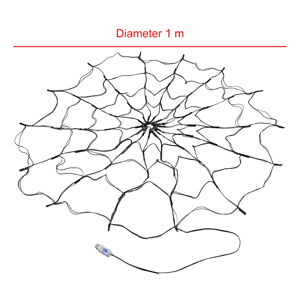 Halloween Spider Web Lights 70 Led Met Pluche Spinnenweb Halloween Decoratie Buitenverlichting Stretch Spinnenweb Verlicht Decor