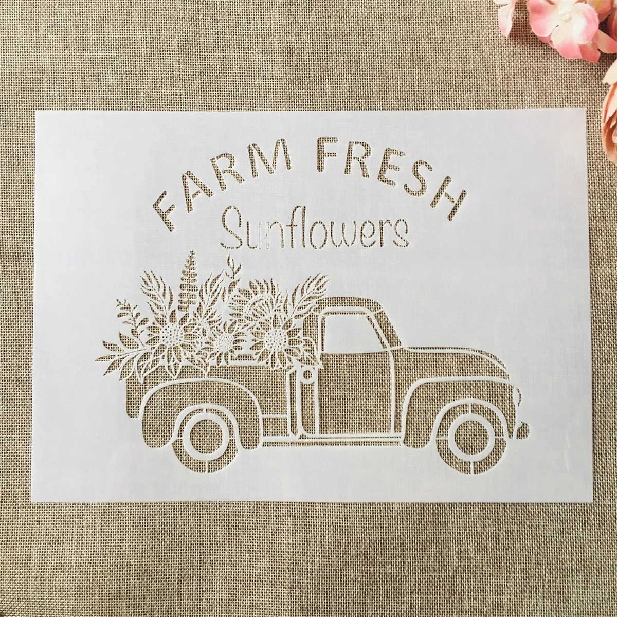 A4 29*21cm Vintage Farm Truck DIY Layering Stencils Wall Painting Scrapbook Coloring Embossing Album Decorative Template