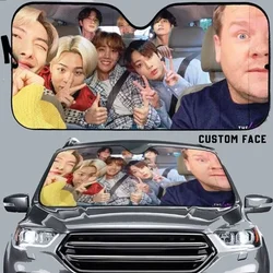 Customize your face on auto sunshade to sit with BTS, Car sunshade, Car Windshield, Car Accessories, Gift for fan