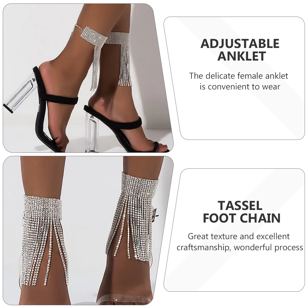

Wedding Jewelry Tassel Ankle Chain Gift Bride Foot Rhinestone Accessories Tassels
