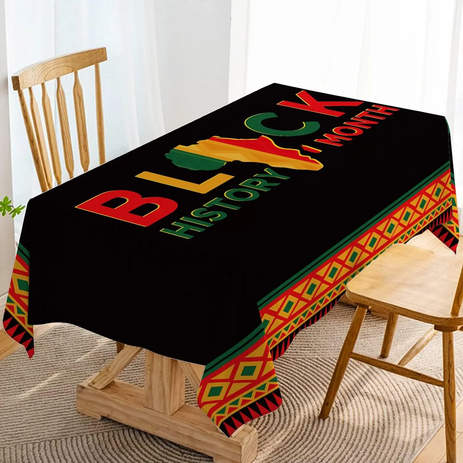 Black History Month Tablecloths African American Table Covers Afro June  Festival Holiday Party Decor Kitchen Dining Tabel Decor