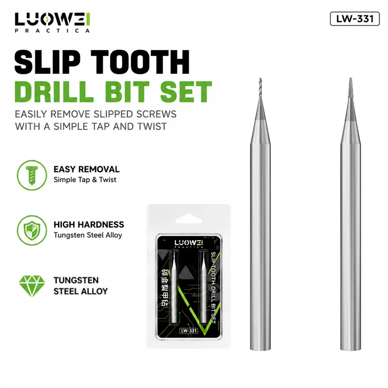 LUOWEI LW‑331 2.35mm Alloy Stripped Screw Extractor Slip‑Tooth Damaged Screw Removal Drill Bit For Phone Tablet Repair