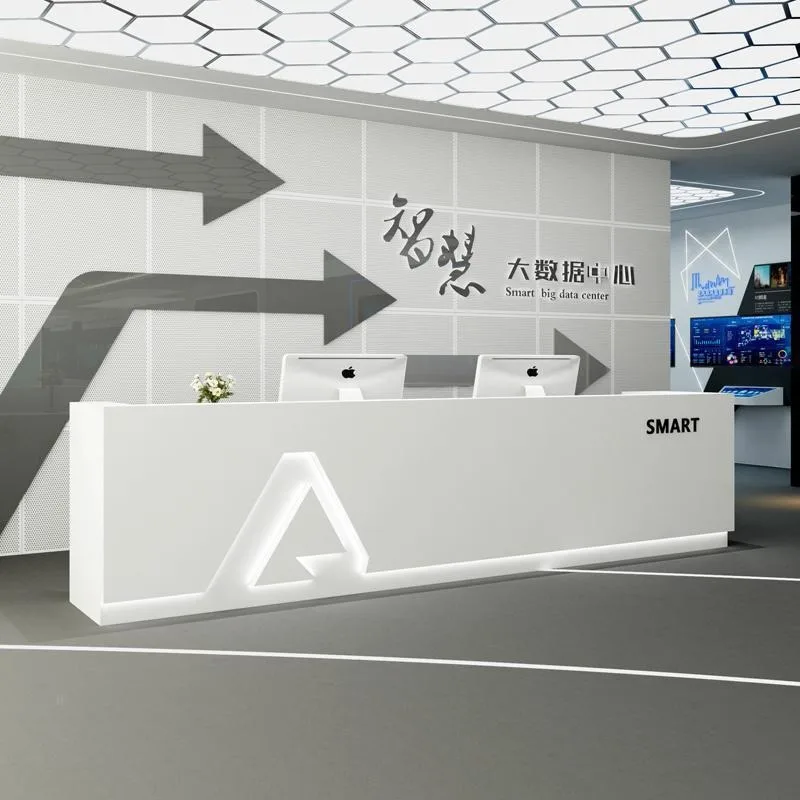 Simple modern front desk company fashion checkout page clothing store bar beauty salon reception desk information desk