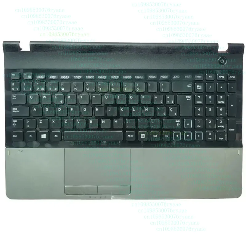 New Spanish Keyboard For Samsung NP300E5X NP305E5A 300E5A 300E5C 300E5Z SP With Silver Palmrest Upper Cover