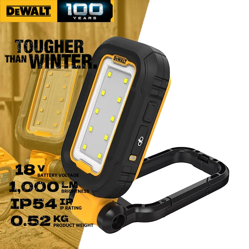 DEWALT DCL182 Rechargeable LED Task Light Jobsite USB-C Rechargeable IP54 Dust and Water Protection LED Work Light DCL182-A9