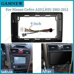 9 Inch Car Frame Fascia Adapter Decoder Android Radio Dash Fitting Panel Kit For Nissan Cefiro A33 2003-2012