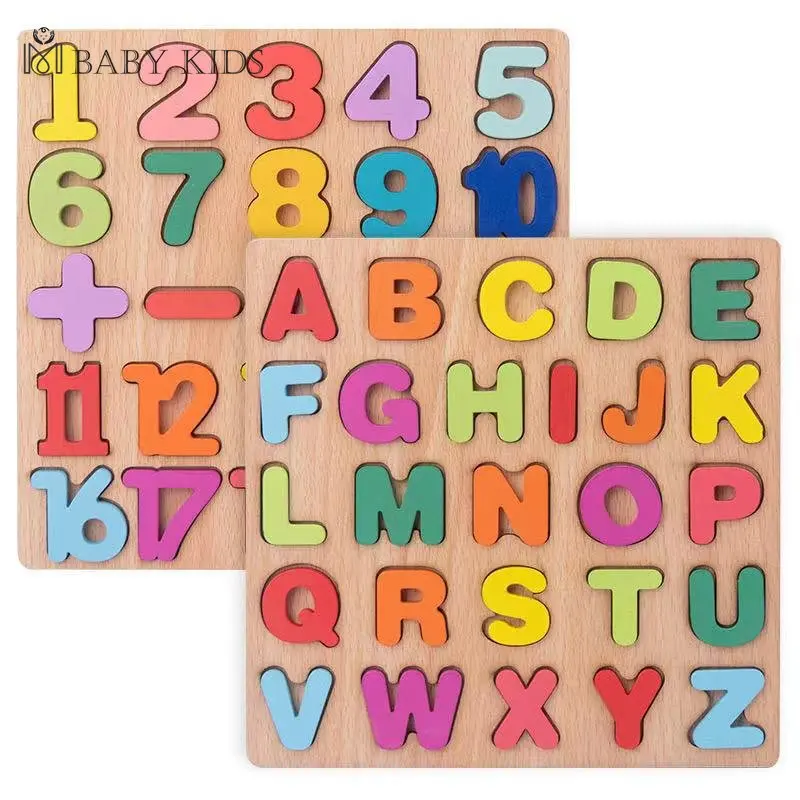 

ABC Puzzle Shape Sorter Wooden Toys Early Learning Jigsaw Alphabet Number Puzzle Preschool Educational Baby Toys for Children