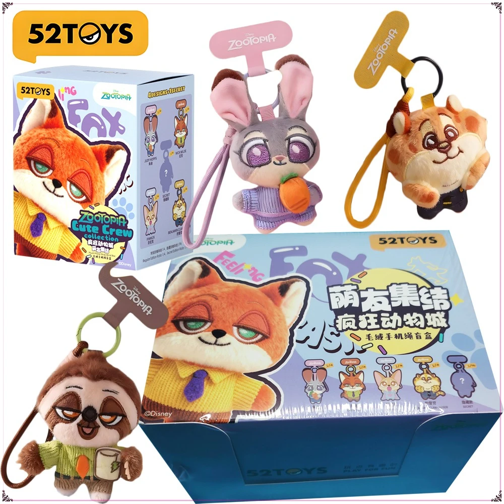 

52toys Original Zootopia Blind Box Cartoon Anime Characters Collection Plush Doll Pendant Decoration Accessories Surprise Gifts