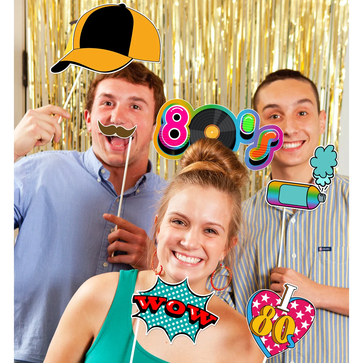 

Tinksky 21Pcs Funny Birthday Party Photo Booth Accessory with Wooden Sticks Decoration Supplies (Four Colors Prin