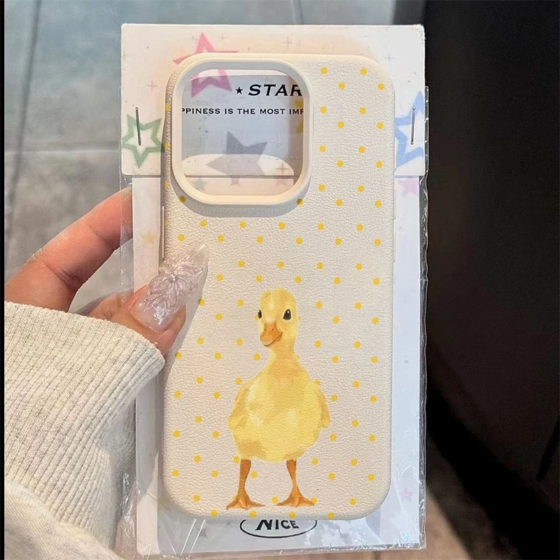 Yellow Duck Polka Dot Pattern Phone Case For Samsung Galaxy S26 S25 FE S24 Ultra S23 Plus S22 S21 A16 A15 A26 A36 A56 Soft Cover