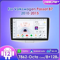 Ossuret-Radio con GPS para coche, reproductor Multimedia con Android, 2din, 10,1 pulgadas, CarPlay, RDS, DSP, SWC, para VW, Volkswagen, Passat B7, 2010 - 2015