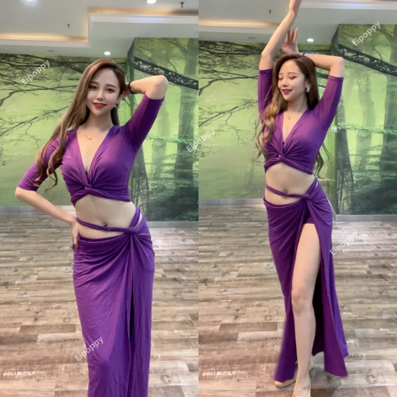 

New Belly Dance Costumes, Dancer's School Uniform, Women's Set, Oriental Adult Professional Top, Dress Set