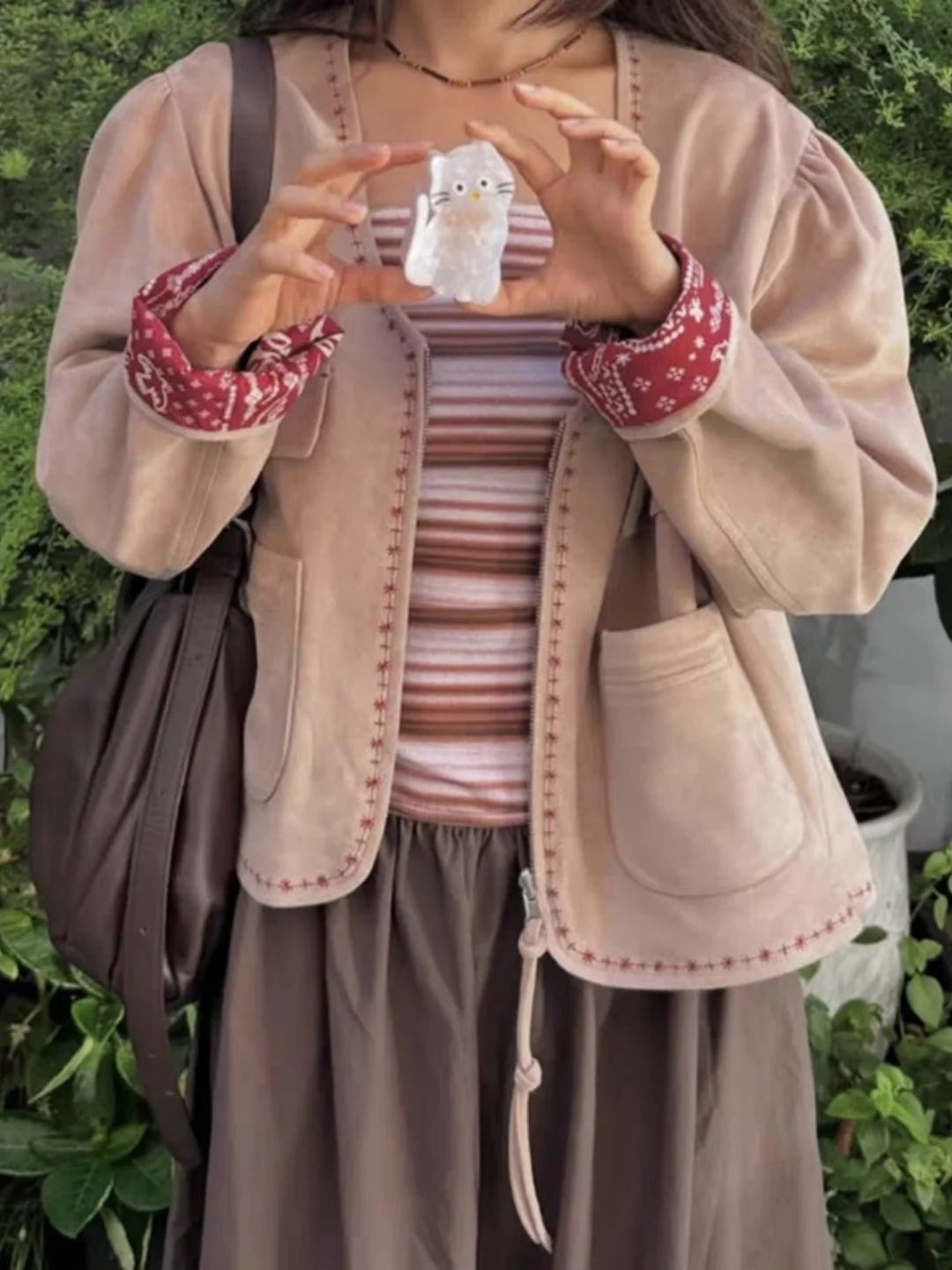 

Двусторонняя одежда из искусственного бархата, раннее весеннее винтажное пальто с принтом U-Ne Bubble Sve ort, женское повседневное пальто