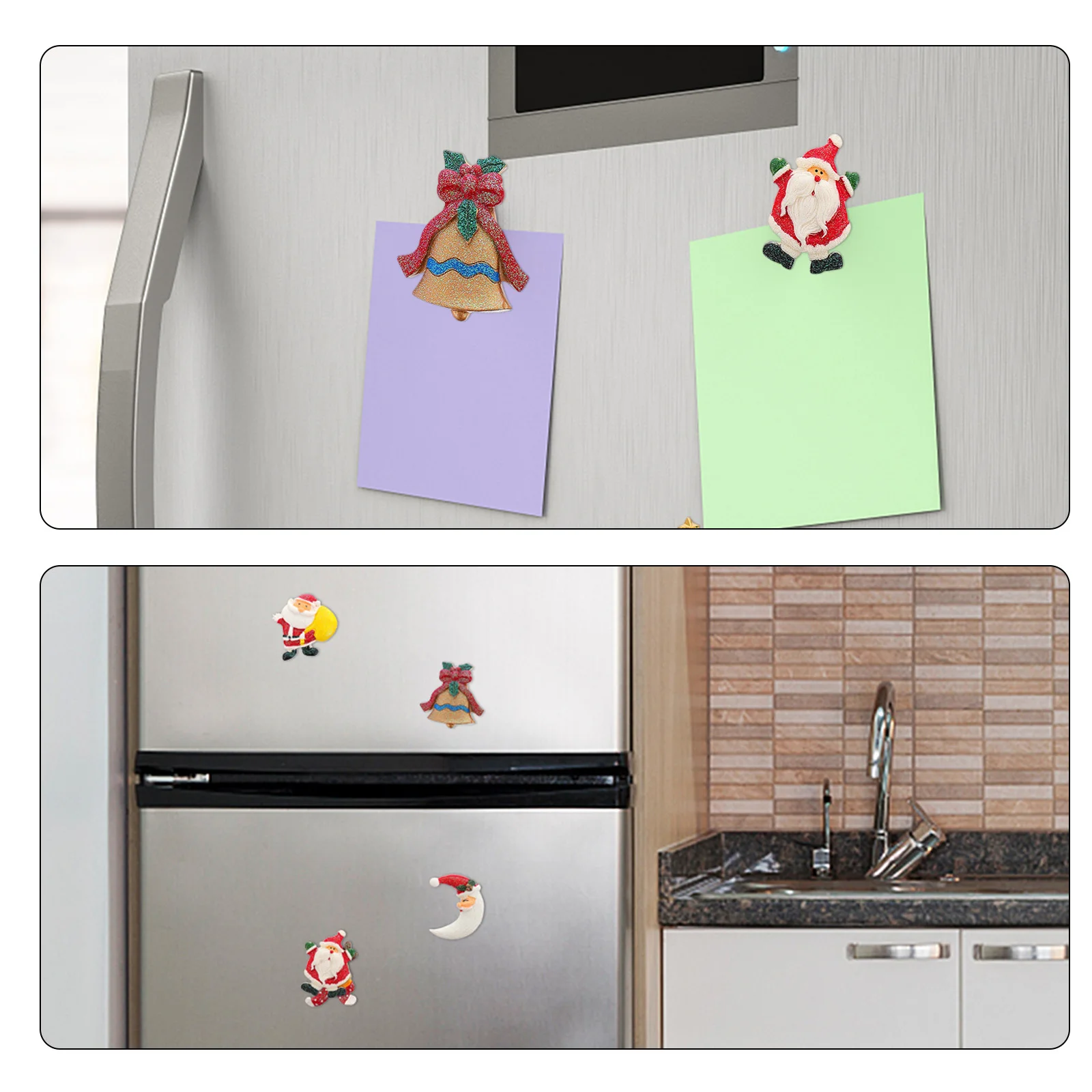 

6Pcs Christmas Style Resin Charms Xmas Themed DIY Decoration Phone Case Fridge Magnet Resin Xmas Charms Creative Charm Decor