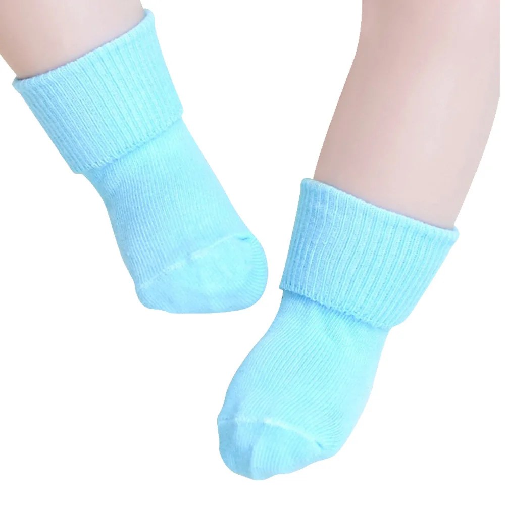 

Infant Toddler Socks Non-Slip Turn Cuff 1-3 Years Old Sky Blue Super Comfortable Breathable Sweat-Absorbing Safety Walking
