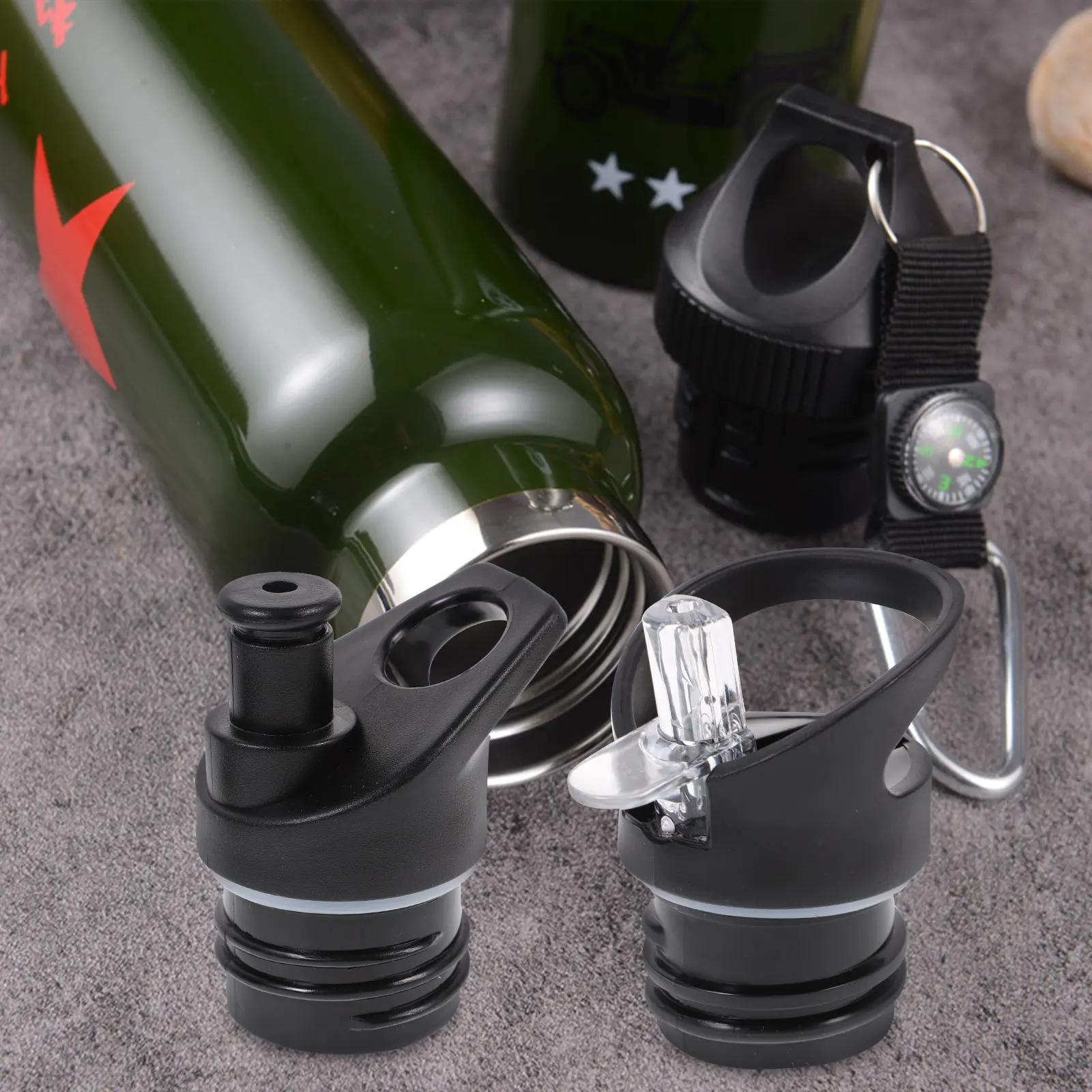 

2 Pcs Lids Straw Vacuum Bottle Nozzle Cover Suction for Daily Use Water Replacement