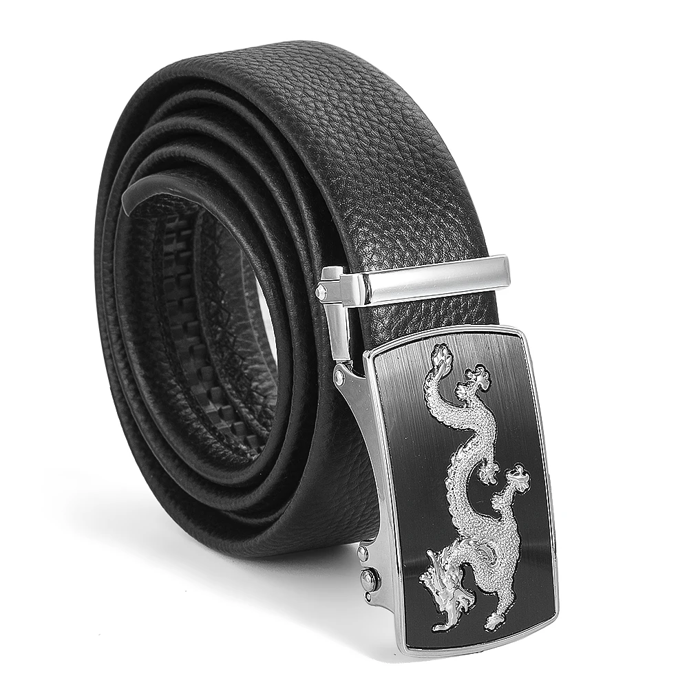 Animali mitici drago cinese geometria rettangolo fibbia automatica per cintura in metallo Punk Hip Hop chiusura a fascia accessori per Jeans da uomo