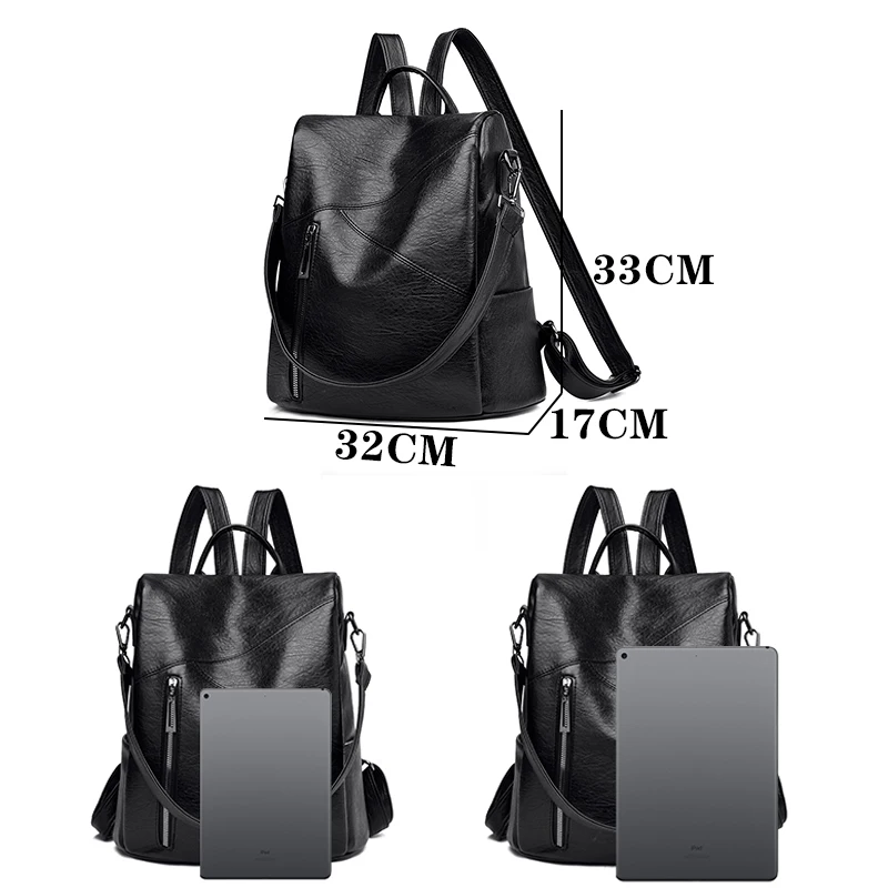 Vintage Anti Theft Female Shoulder Bags Women Soft Leather Backpacks Sac A Dos Casual Travel Ladies Bagpack Mochilas School Bags