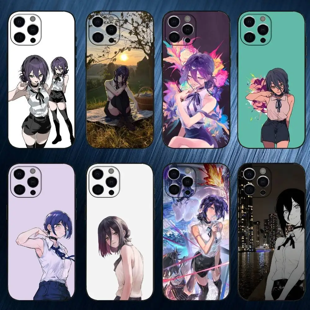 

Anime C-Chainsaw Man Reze Phone Case For iPhone 17,16,15,14,13,12,11 Plus,Pro Max, Soft Silicone Black Cover
